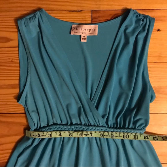 Philosophy Teal Faux Wrap Bodice Sleeveless Princess Dress, EUC, SP - Picture 6 of 12